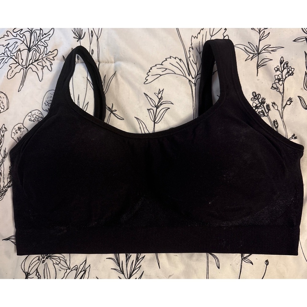 Truekind Black Wirefree Shaper Comfort Bra, Size Large